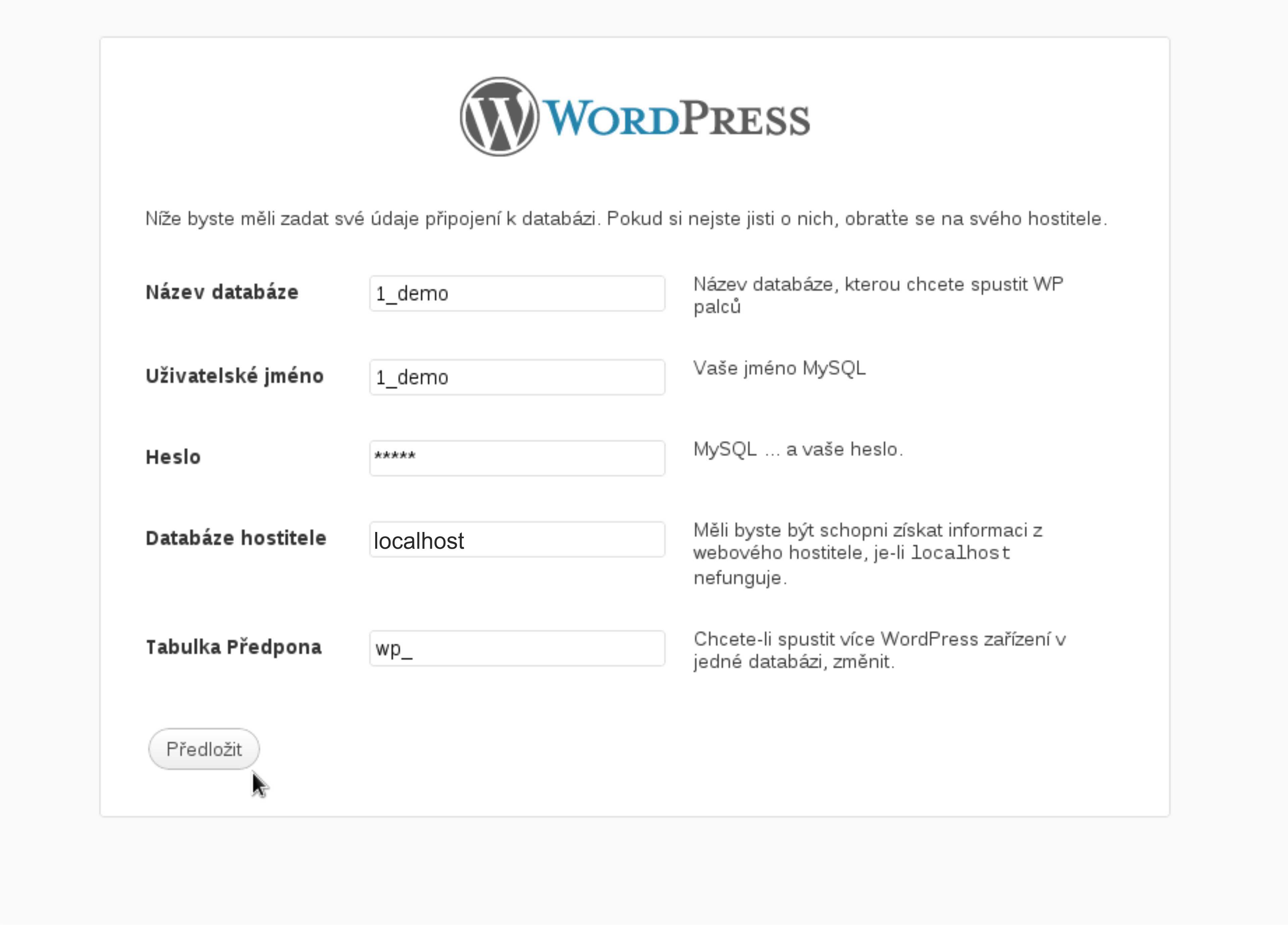 instalace wordpress